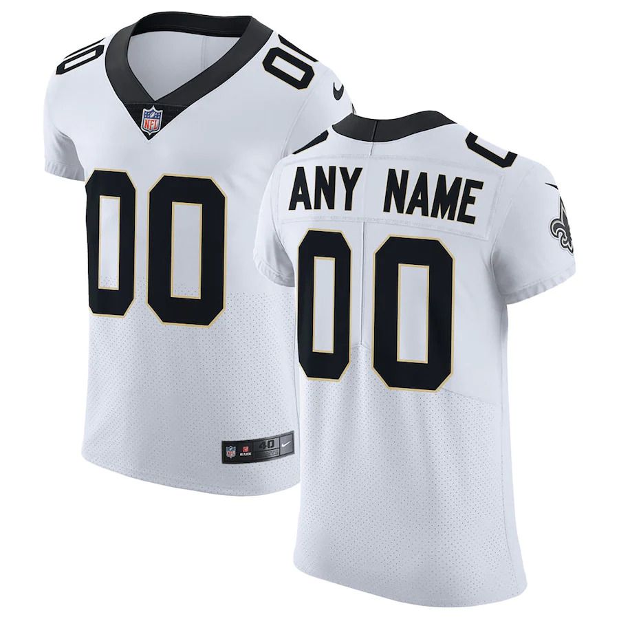 Men New Orleans Saints Nike White Vapor Untouchable Elite Custom NFL Jersey->new orleans saints->NFL Jersey